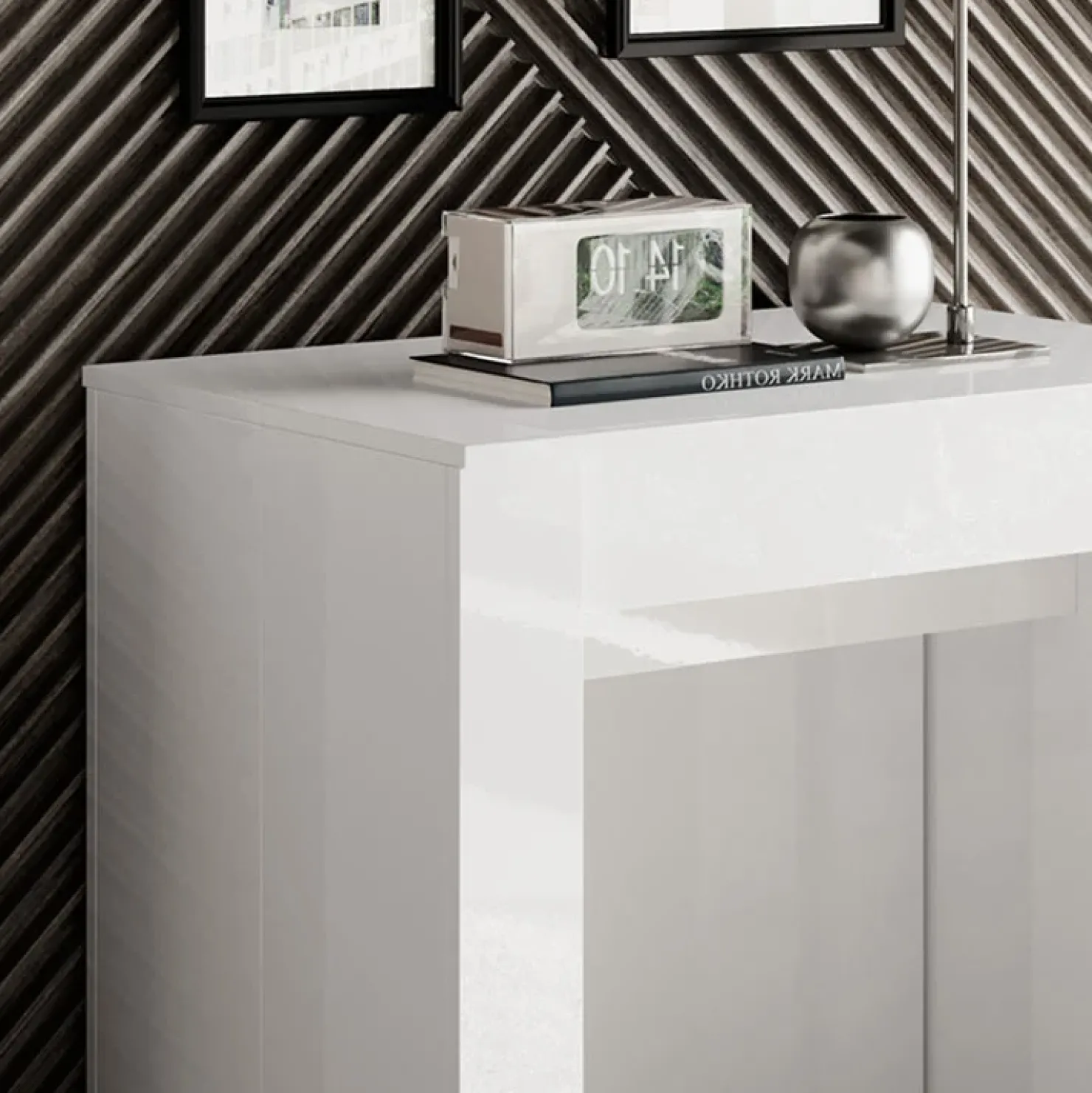 Garnero Arredamenti Tavolo 54/252cm allungabile moderno Violette Bianco Lucido Clearance