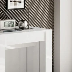 Garnero Arredamenti Tavolo 54/252cm allungabile moderno Violette Bianco Lucido Clearance