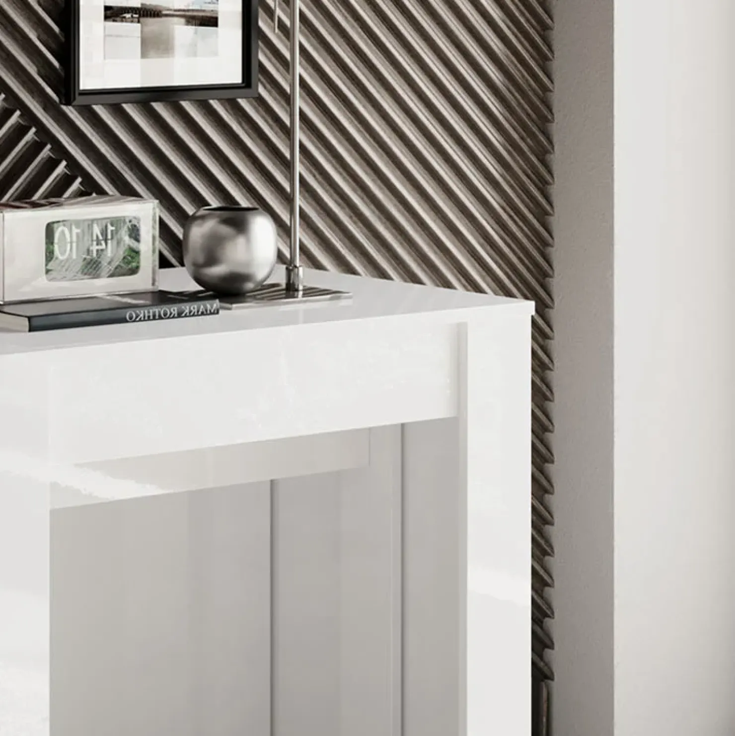 Garnero Arredamenti Tavolo 54/252cm allungabile moderno Violette Bianco Lucido Clearance