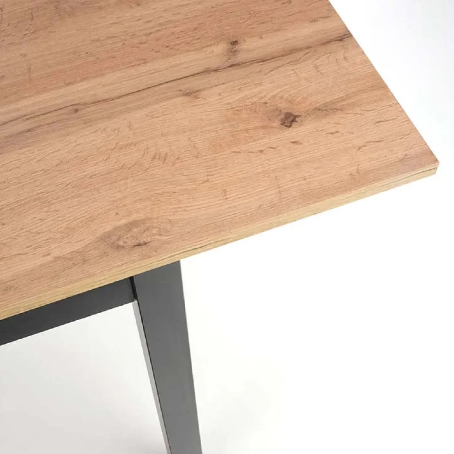 Garnero Arredamenti Tavolo 124/168cm allungabile moderno rovere wotan nero Sabo