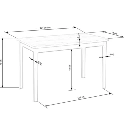 Garnero Arredamenti Tavolo 124/168cm allungabile moderno rovere wotan nero Sabo