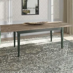 Garnero Arredamenti Tavolo 160/200/240cm allungabile moderno scuro quercia Texel Verde