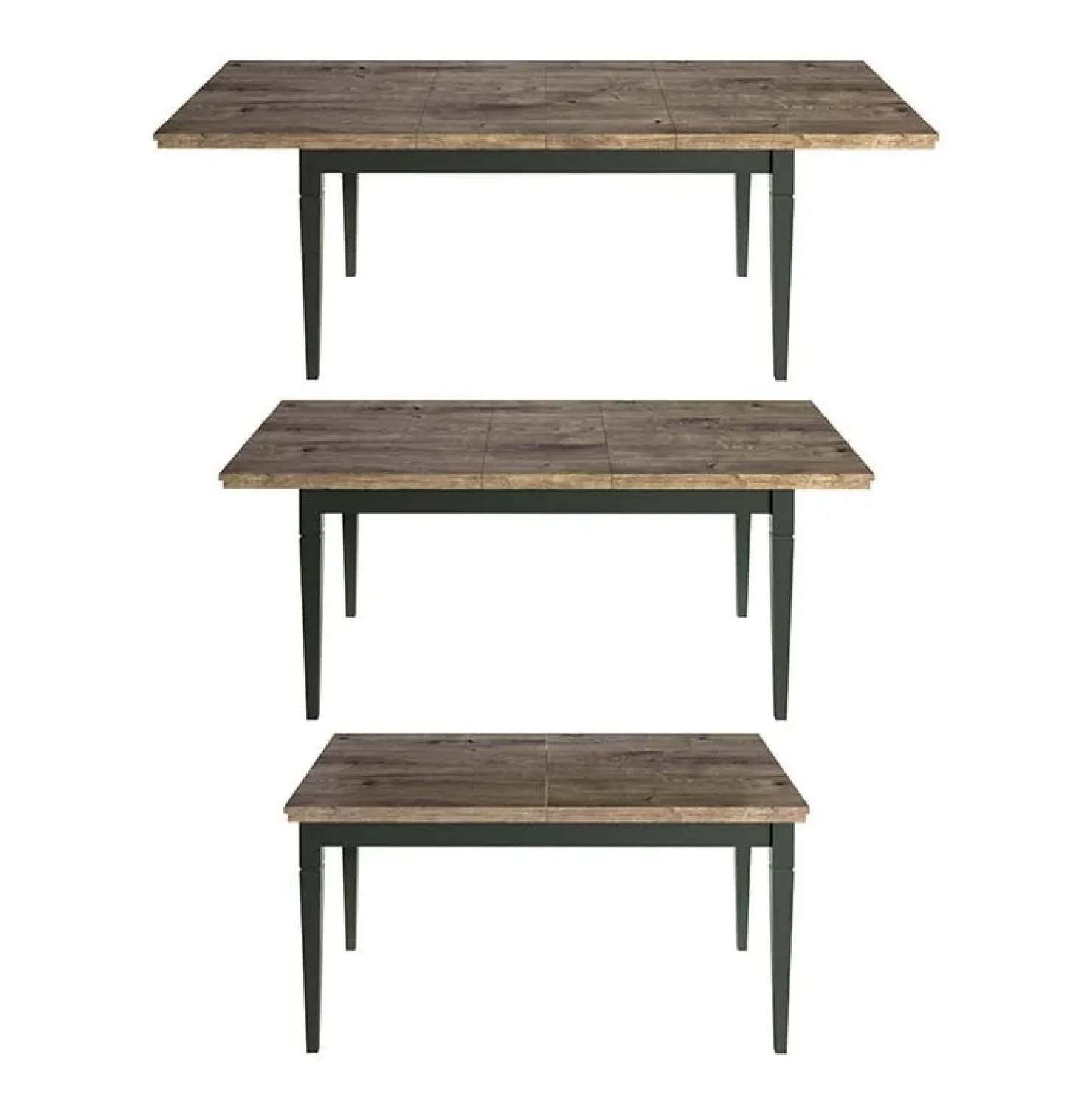 Garnero Arredamenti Tavolo 160/200/240cm allungabile moderno scuro quercia Texel Verde