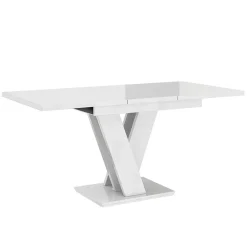 Garnero Arredamenti Tavolo 120/160cm allungabile moderno Coroline Bianco Lucido New