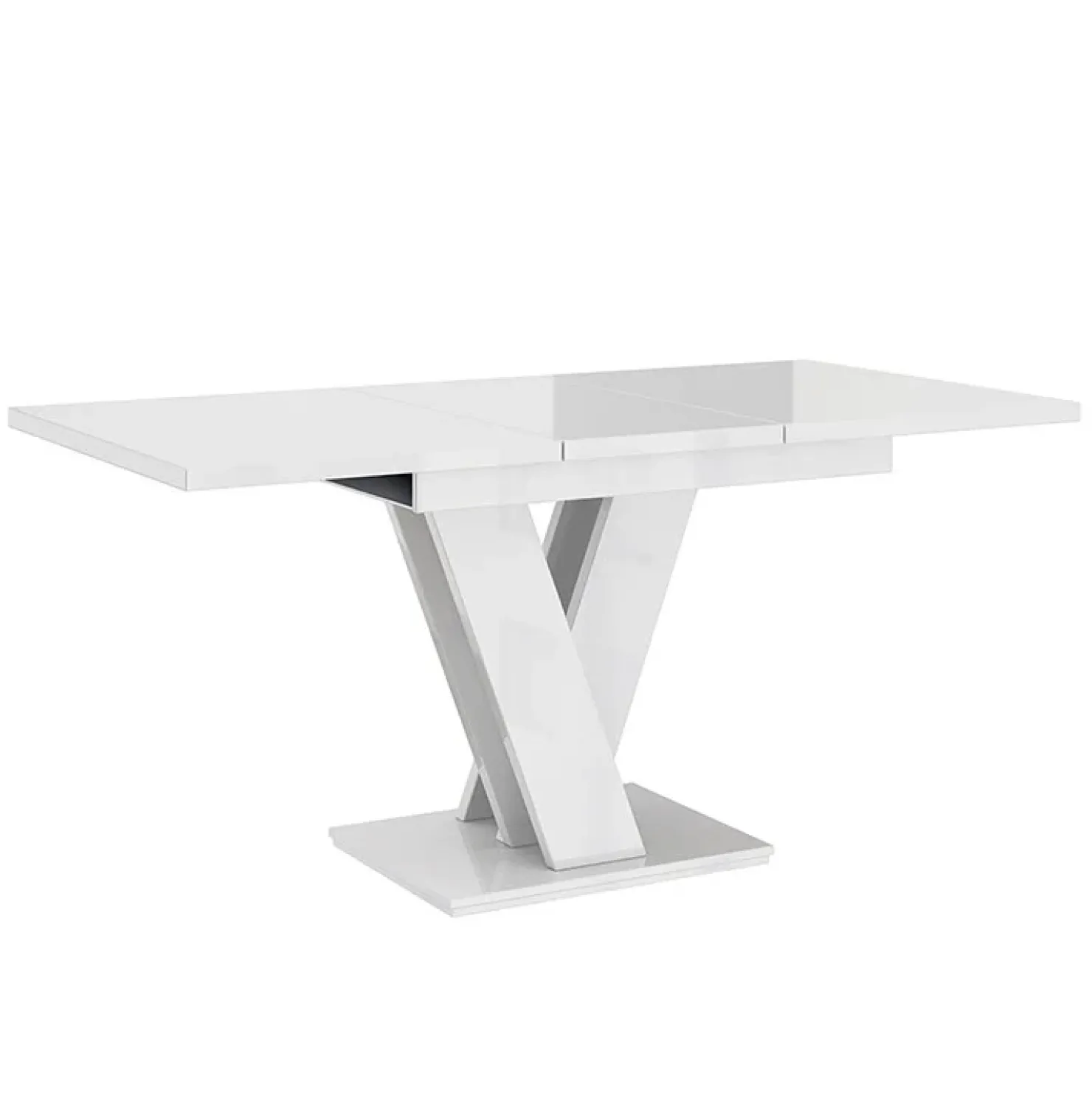 Garnero Arredamenti Tavolo 120/160cm allungabile moderno Coroline Bianco Lucido New