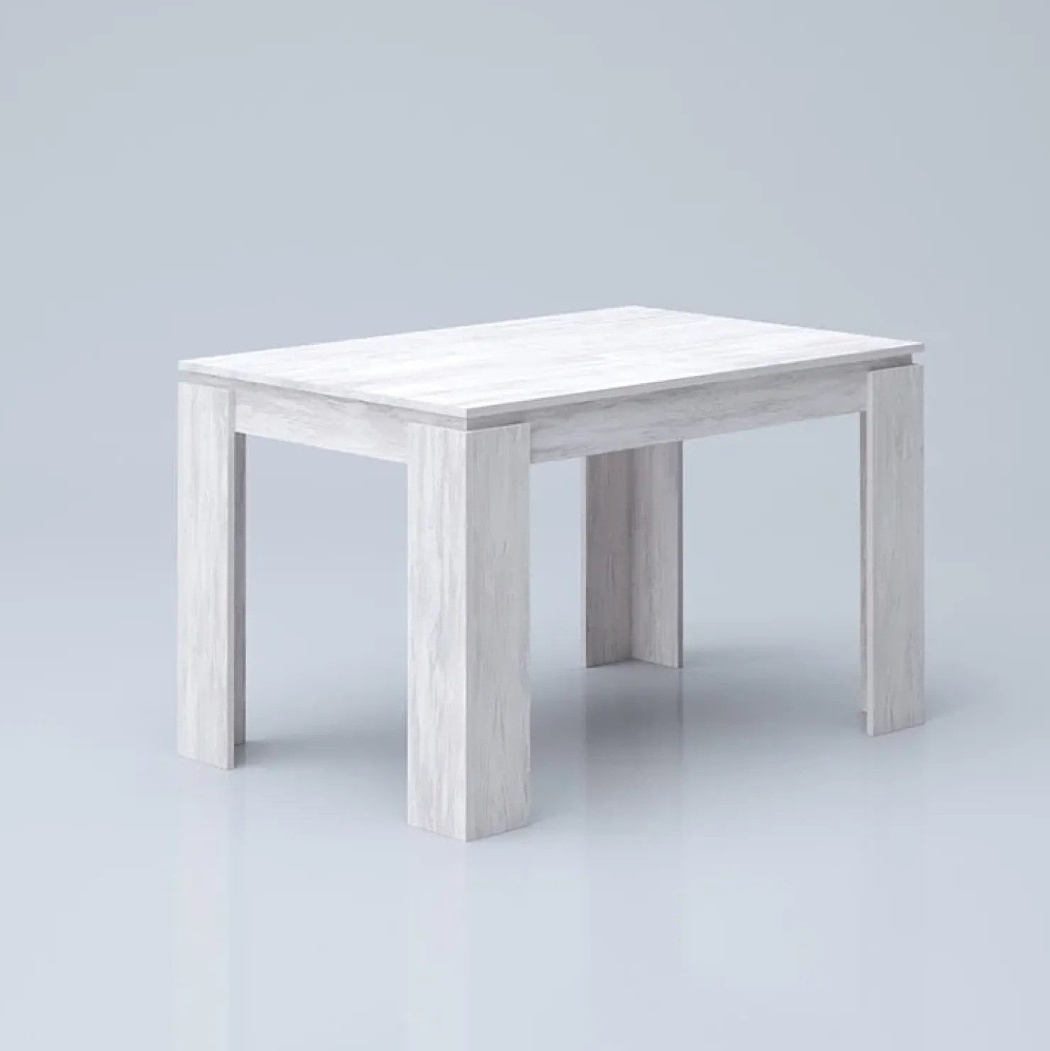 Garnero Arredamenti Tavolo 120/160cm allungabile moderno legno Atena Bianco Frassinato Outlet