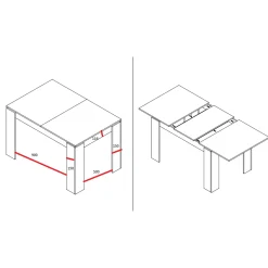 Garnero Arredamenti Tavolo 120/160cm allungabile moderno legno Atena Bianco Frassinato Outlet