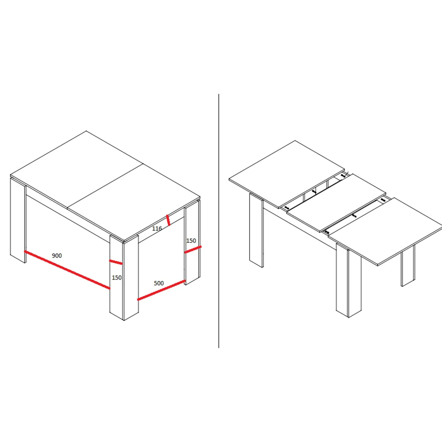 Garnero Arredamenti Tavolo 120/160cm allungabile moderno legno Atena Bianco Frassinato Outlet