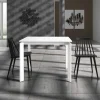 Garnero Arredamenti Tavolo 90/150cm allungabile moderno bianco frassinato Dylan Gihome® Discount