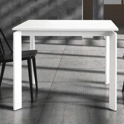 Garnero Arredamenti Tavolo 90/150cm allungabile moderno bianco frassinato Dylan Gihome® Discount