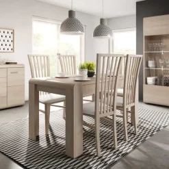 Garnero Arredamenti Tavolo 144/184cm allungabile moderno rovere chiaro Alan Gihome® New