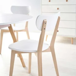 Garnero Arredamenti Tavolo 102/142cm allungabile rotondo bianco opaco rovere Medina Bianco Opaco - Rovere