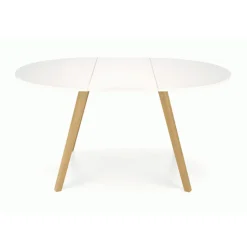 Garnero Arredamenti Tavolo 102/142cm allungabile rotondo bianco opaco rovere Medina Bianco Opaco - Rovere