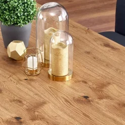 Garnero Arredamenti Tavolo 160/250cm allungabile rovere nodato acciaio nero Cardiff Clearance