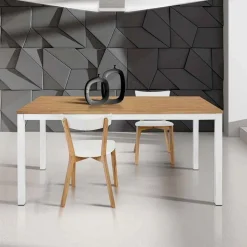 Garnero Arredamenti Tavolo 140/200cm allungabile rovere naturale bianco Mark Rovere - Bianco Best