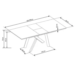 Garnero Arredamenti Tavolo 160/200cm allungabile rovere acciaio nero Papavero Gihome® New
