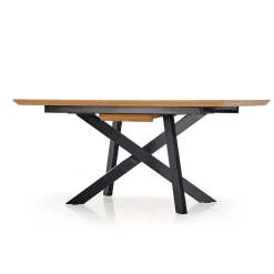 Garnero Arredamenti Tavolo 160/200cm allungabile rovere acciaio nero Papavero Gihome® New