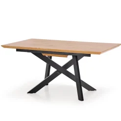 Garnero Arredamenti Tavolo 160/200cm allungabile rovere acciaio nero Papavero Gihome® New