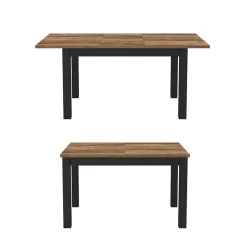 Garnero Arredamenti Tavolo 130/175cm allungabile soggiorno quercia nero opaco Nebraska Hot