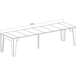 Garnero Arredamenti Tavolo 54/306cm consolle allungabile Grace Gihome® Rovere Scuro Best