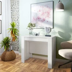 Garnero Arredamenti Tavolo 51/237cm consolle allungabile moderno bianco lucido Demetra Discount
