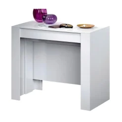 Garnero Arredamenti Tavolo 51/237cm consolle allungabile moderno bianco lucido Demetra Discount