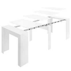Garnero Arredamenti Tavolo 51/237cm consolle allungabile moderno bianco lucido Demetra Discount