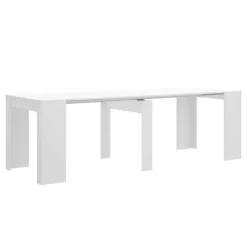 Garnero Arredamenti Tavolo 51/237cm consolle allungabile moderno bianco lucido Demetra Discount
