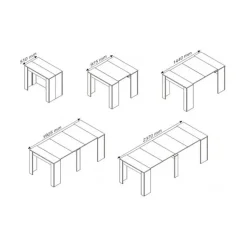 Garnero Arredamenti Tavolo 51/237cm consolle allungabile moderno bianco lucido Demetra Discount