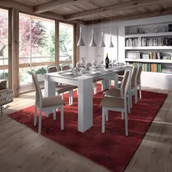 Garnero Arredamenti Tavolo 51/237cm consolle allungabile moderno bianco lucido Demetra Discount