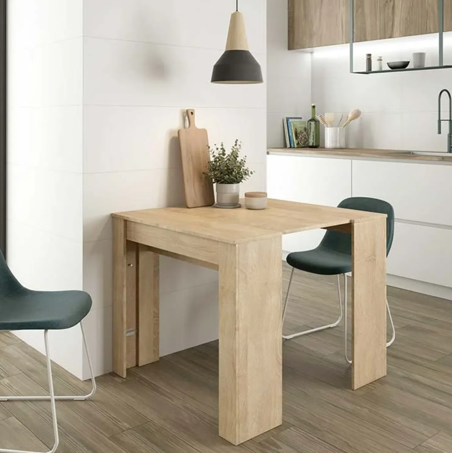 Garnero Arredamenti Tavolo 51/237cm consolle allungabile moderno rovere chiaro Venere