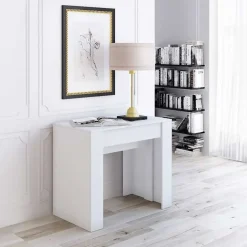 Garnero Arredamenti Tavolo 52/238cm consolle allungabile moderno Virginia Bianco Opaco Outlet