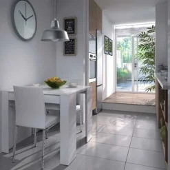 Garnero Arredamenti Tavolo 52/238cm consolle allungabile moderno Virginia Bianco Opaco Outlet