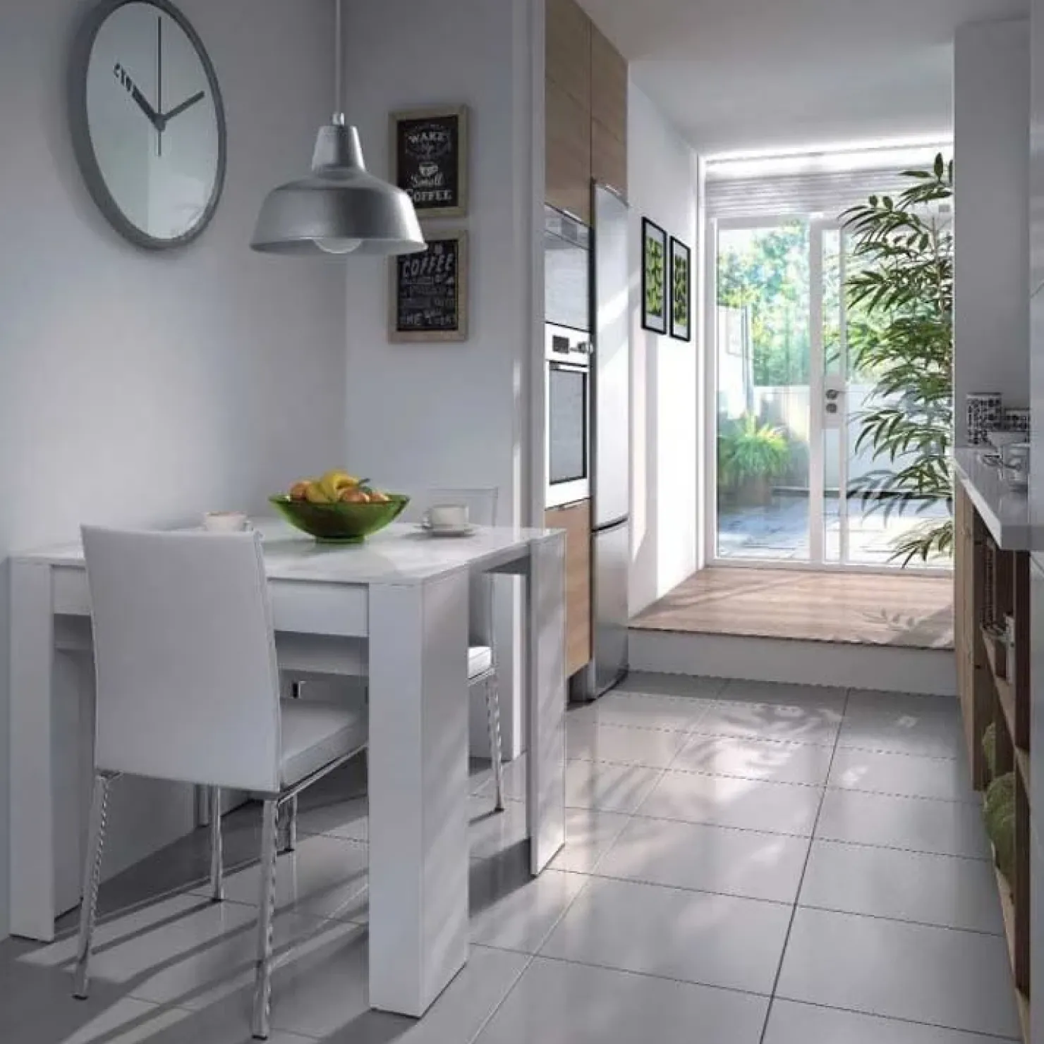 Garnero Arredamenti Tavolo 52/238cm consolle allungabile moderno Virginia Bianco Opaco Outlet