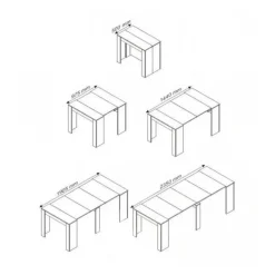 Garnero Arredamenti Tavolo 52/238cm consolle allungabile moderno Virginia Bianco Opaco Outlet