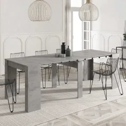 Garnero Arredamenti Tavolo 52/238cm consolle allungabile grigio Virginia Cemento Sale
