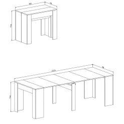 Garnero Arredamenti Tavolo 52/238cm consolle allungabile moderno Virginia Rovere Rustico New