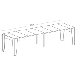 Garnero Arredamenti Tavolo 54/306cm consolle allungabile Grace Gihome® Ossido New