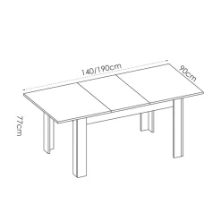 Garnero Arredamenti Tavolo 140/190cm da pranzo allungabile bianco lucido Afrodite