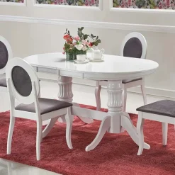 Garnero Arredamenti Tavolo 150/190cm da pranzo allungabile moderno bianco lucido Duncan Outlet