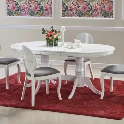 Garnero Arredamenti Tavolo 150/190cm da pranzo allungabile moderno bianco lucido Duncan Outlet