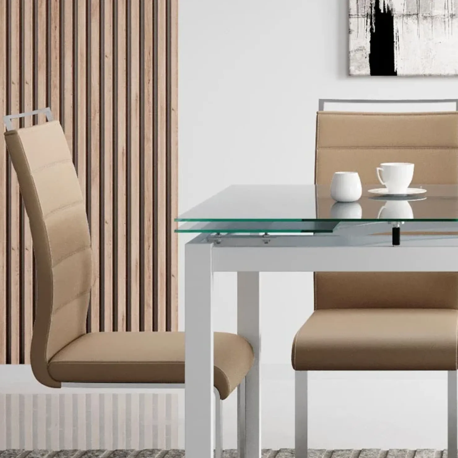 Garnero Arredamenti Tavolo 110/170cm in vetro allungabile moderno Liem Gihome® Bianco New