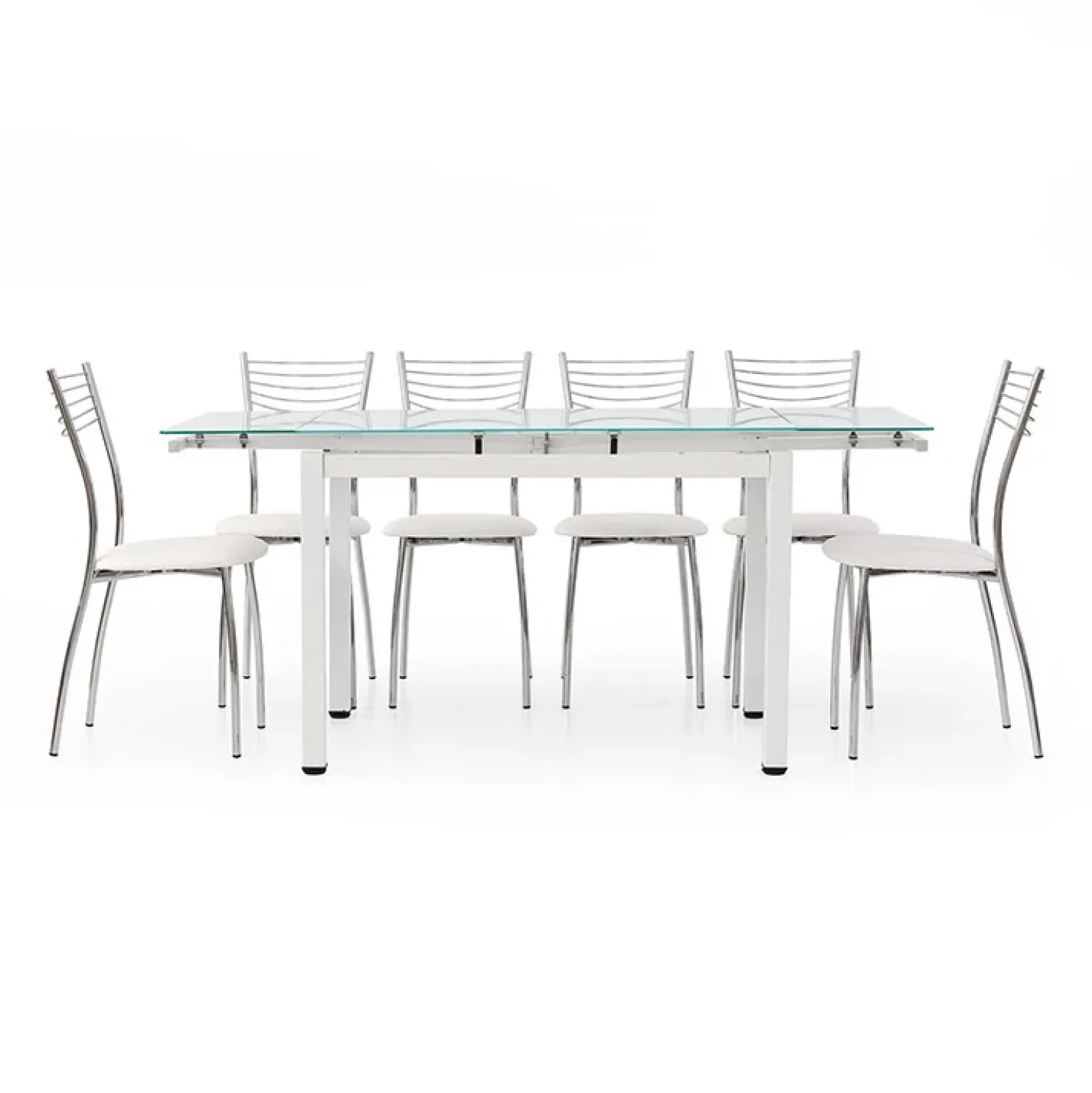 Garnero Arredamenti Tavolo 110/170cm in vetro allungabile moderno Liem Gihome® Bianco New