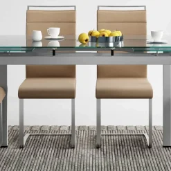 Garnero Arredamenti Tavolo 110/170cm in vetro allungabile metallo Liem Gihome® Grigio Online