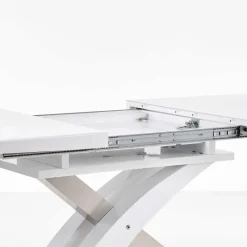 Garnero Arredamenti Tavolo 160/220cm in vetro allungabile bianco lucido Iride Gihome® Bianco Lucido - Grigio Online