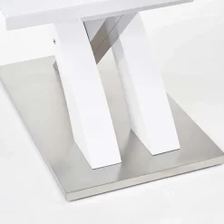 Garnero Arredamenti Tavolo 160/220cm in vetro allungabile bianco lucido Iride Gihome® Bianco Lucido - Grigio Online