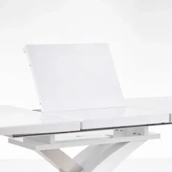 Garnero Arredamenti Tavolo 160/220cm in vetro allungabile bianco lucido Iride Gihome® Bianco Lucido - Grigio Online