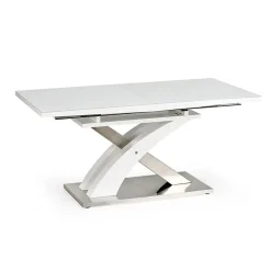 Garnero Arredamenti Tavolo 160/220cm in vetro allungabile bianco lucido Iride Gihome® Bianco Lucido - Grigio Online