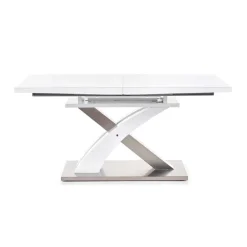 Garnero Arredamenti Tavolo 160/220cm in vetro allungabile bianco lucido Iride Gihome® Bianco Lucido - Grigio Online