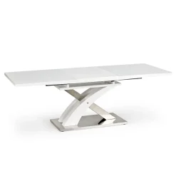 Garnero Arredamenti Tavolo 160/220cm in vetro allungabile bianco lucido Iride Gihome® Bianco Lucido - Grigio Online